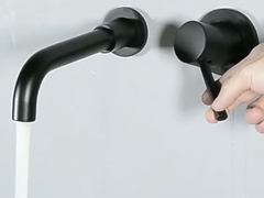 Brass Modern Wall Mounted Single Handle Basin Mixer In Matte Black Chrome Gold Grey