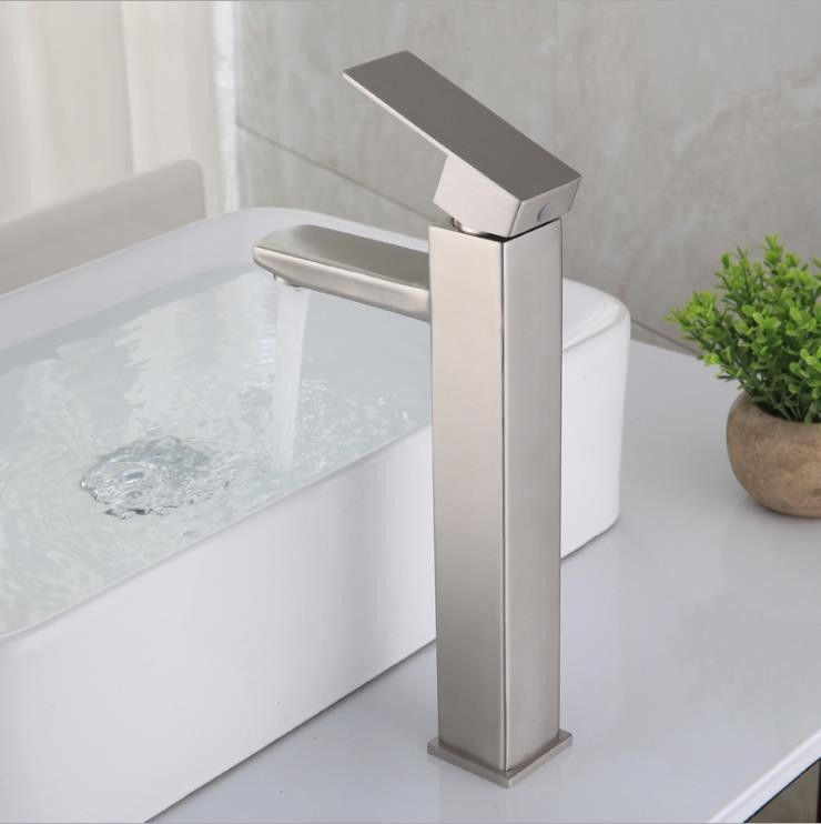 SUS304 Stainless Steel Vessel Single Hole Single Handle Basin Mixer in Chrome Matte Black Gold Sn