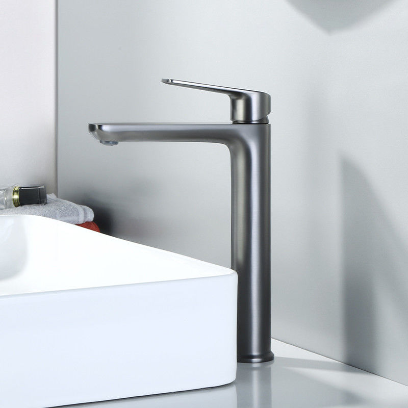 SUS304 Stainless Steel Vessel Single Hole Single Handle Basin Mixer in Chrome Matte Black Gold Sn Grey