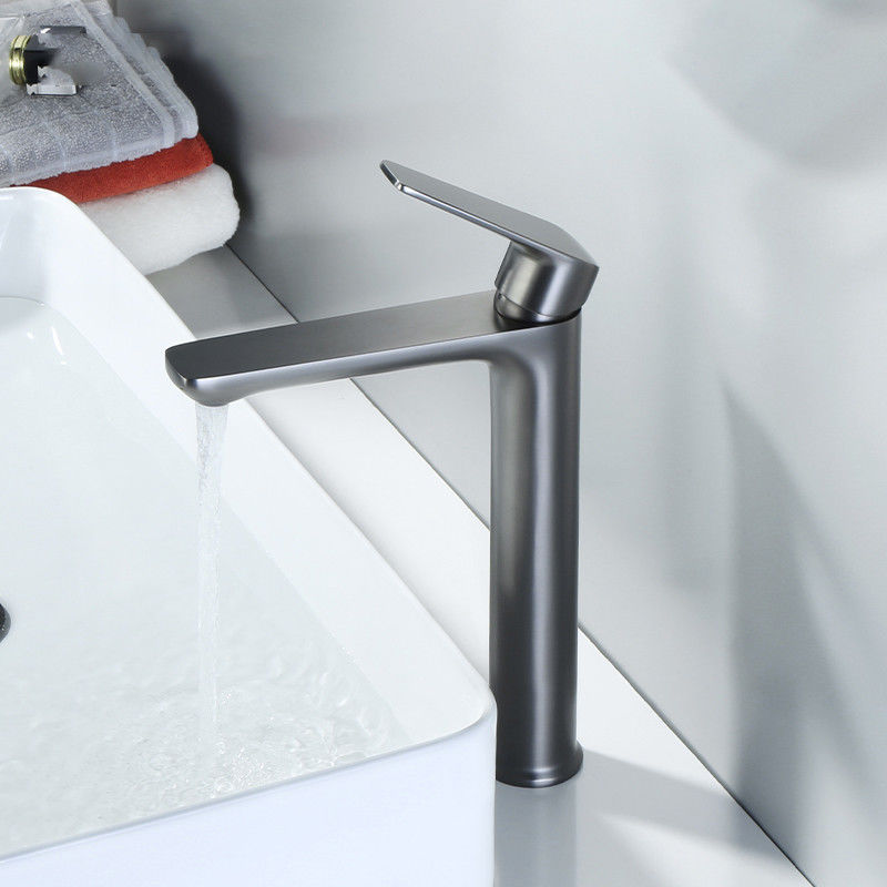 SUS304 Stainless Steel Vessel Single Hole Single Handle Basin Mixer in Chrome Matte Black Gold Sn Grey