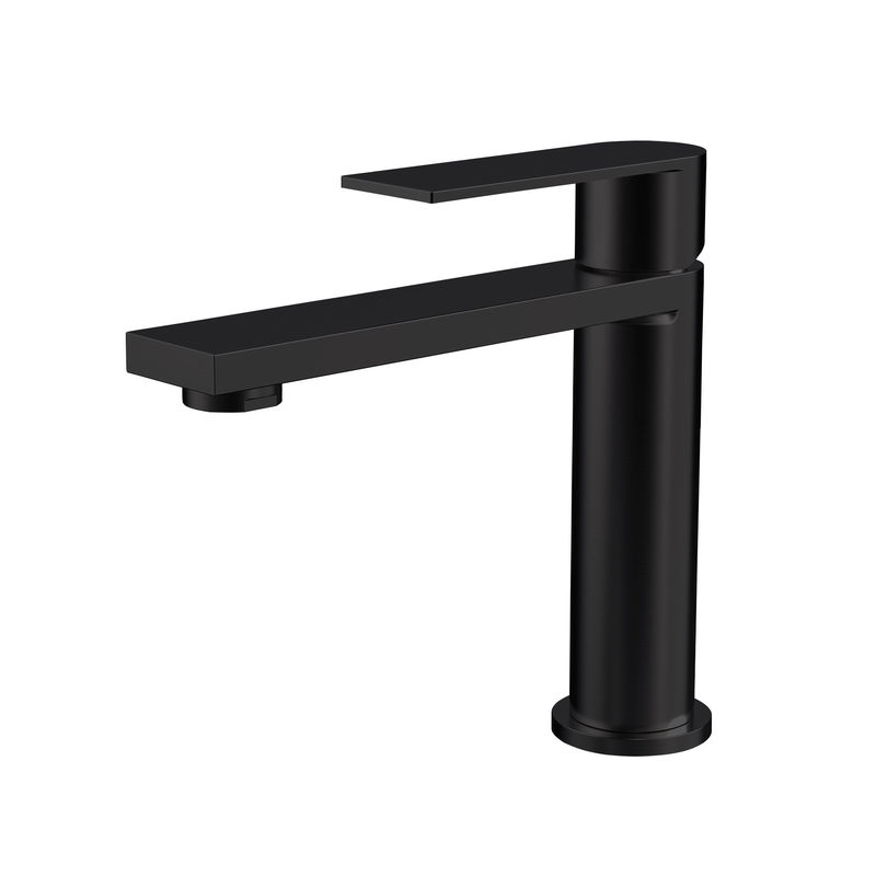 SUS304 Stainless Steel Single Hole Single Handle Basin Mixer In Matte Black Grey SN Gold