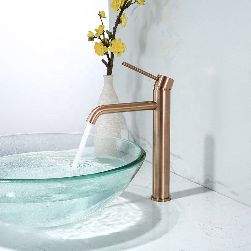 SUS304 Stainless Steel Vessel Single Hole Single Handle Basin Mixer in Grey Matte Black Gold Sn