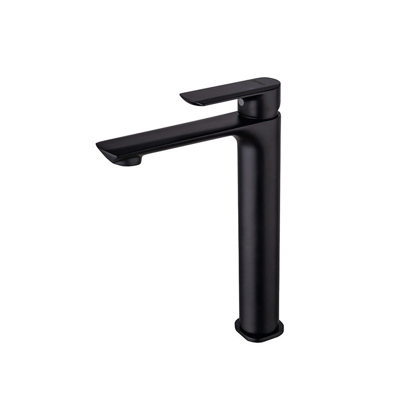 Brass Vessel Single Hole Single Handle Basin Mixer Tap in Chrome Matte Black  Grey Gold