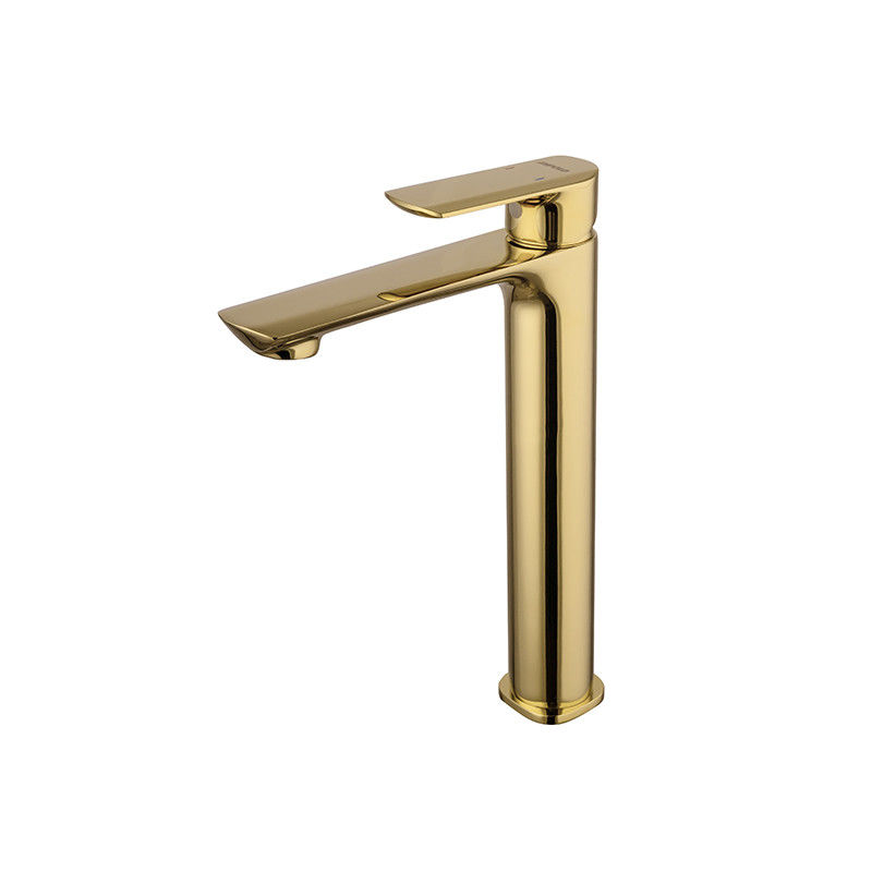 Brass Vessel Single Hole Single Handle Basin Mixer Tap in Chrome Matte Black  Grey Gold