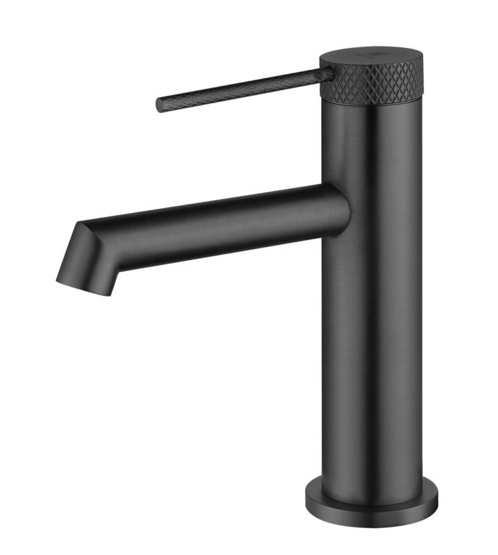 Brass Modern Single Hole Single Handle Basin Mixer In Chrome Matte Black Gold Grey