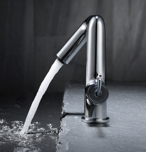 Brass Modern Single Hole Single Handle Basin Mixer In Chrome Matte Black Gold Grey