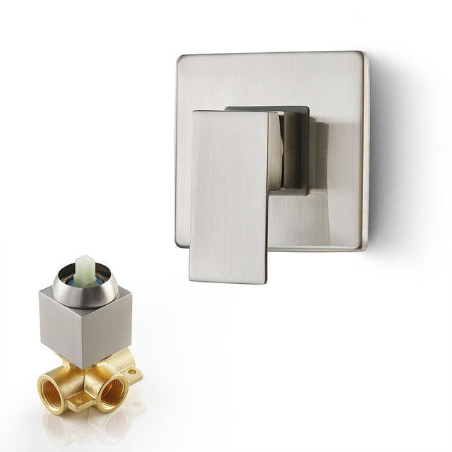 Chrome Matte Black Square Shower Handle Pressure Balanced 1/2 In Rough In Valve Trim Kit