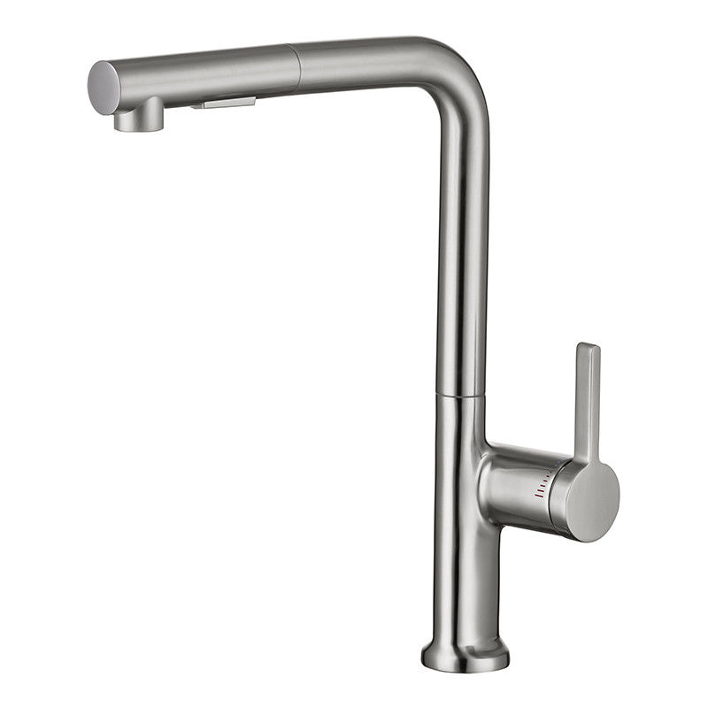 Villa Apartment Gold Pull Down Kitchen Faucet With Chrome Nickel Pull Down Sink Mixer