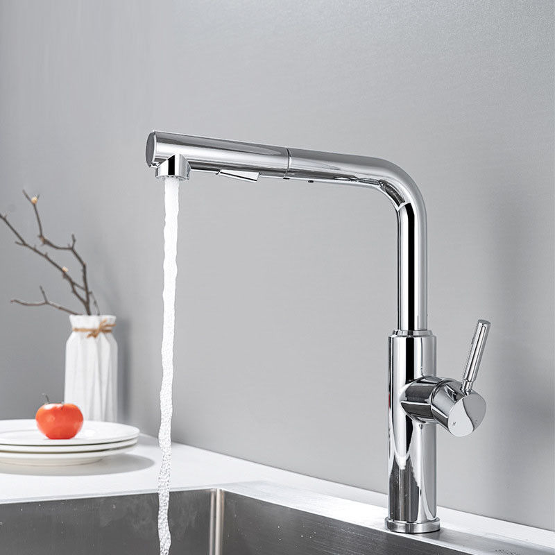 Lever Handle Pull Down Sink Faucet In Matte Black Chrome Sn White Grey Finish
