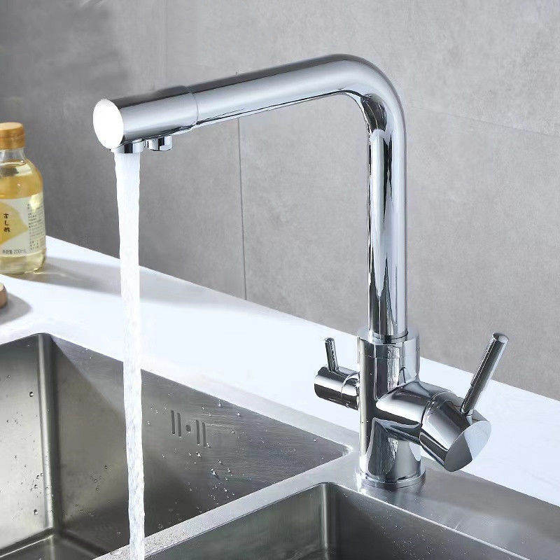 Dual Handle Torneira Da Cozinha Brass Mixer Kitchen Faucet Llave Griferia Para Cocina For Kitchen